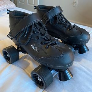 Black roller skates